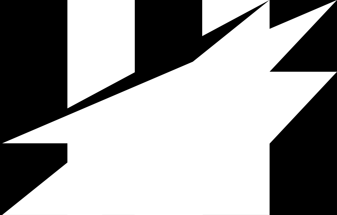 Schwarz-weisse geometrische Grafik mit einer Allusion auf einen Blitz