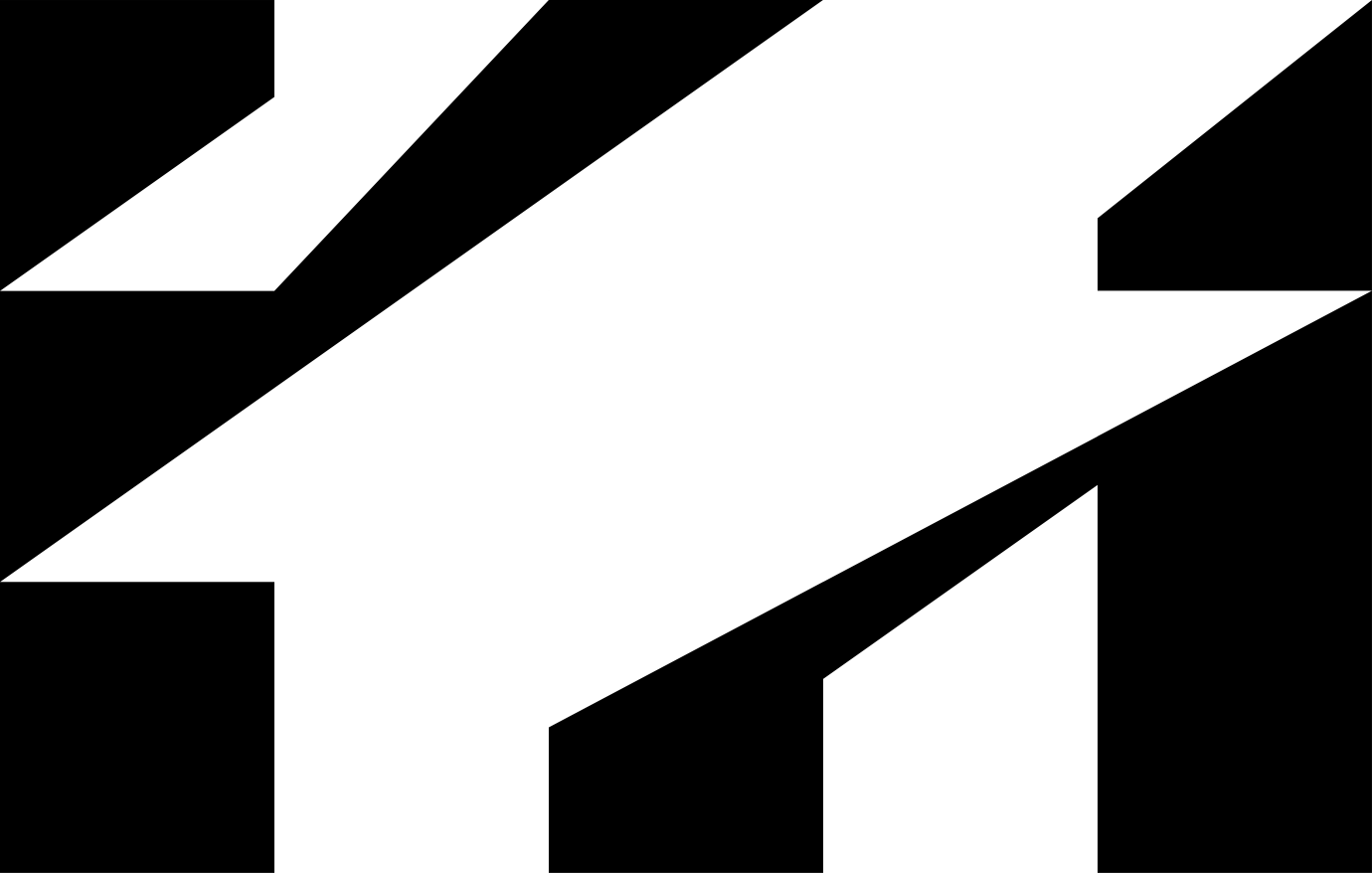 Schwarz-weisse geometrische Grafik mit einer Allusion auf einen Blitz