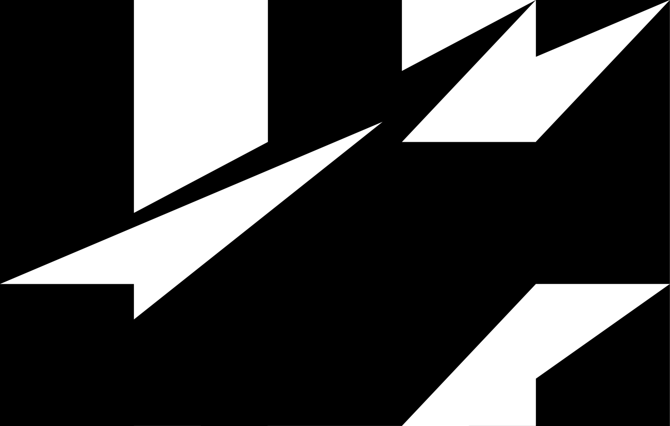 Schwarz-weisse geometrische Grafik mit einer Allusion auf einen Blitz