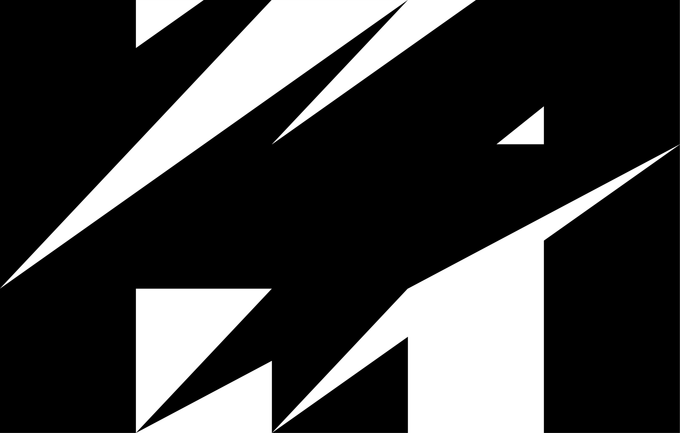 Schwarz-weisse geometrische Grafik mit einer Allusion auf einen Blitz